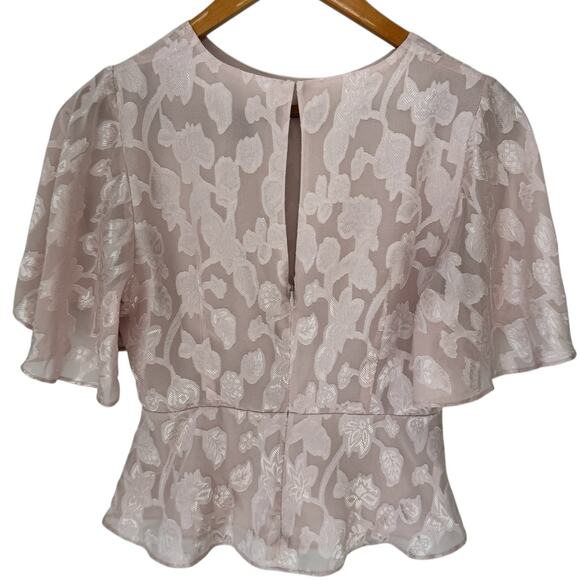 EXPRESS Top Womens Small Pink Y2K Peplum Floral Fairy Feminine Cinch Waist - Picture 6 of 11